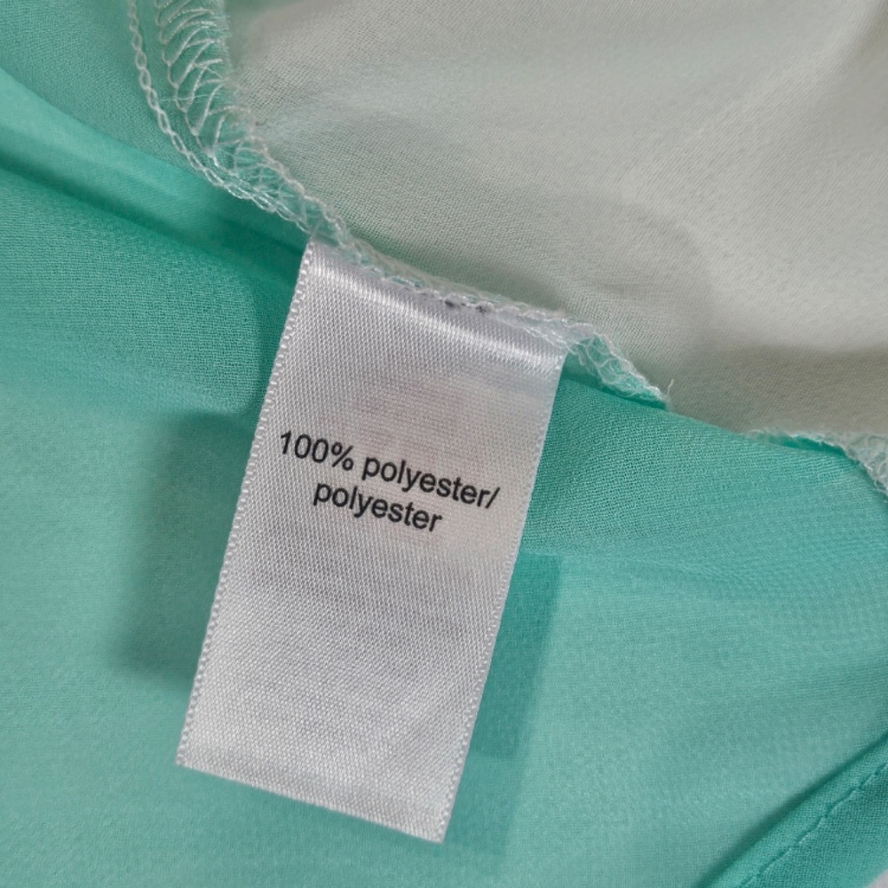 Maurices Shirt Womens Small Mint Green White Sheer Button Front Long Sleeve - Picture 6 of 7